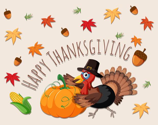 Happy thanksgiving concept kaart vector