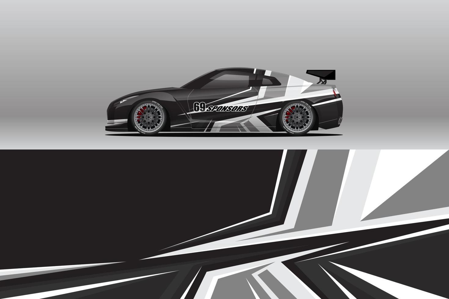 auto wrap sticker ontwerpen. abstract racen en sport voor racekleuren vector