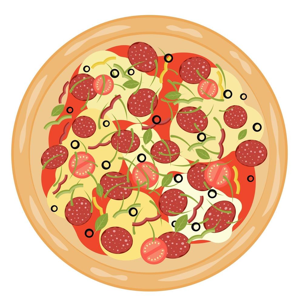 vectorillustratie van heerlijke pizza vector