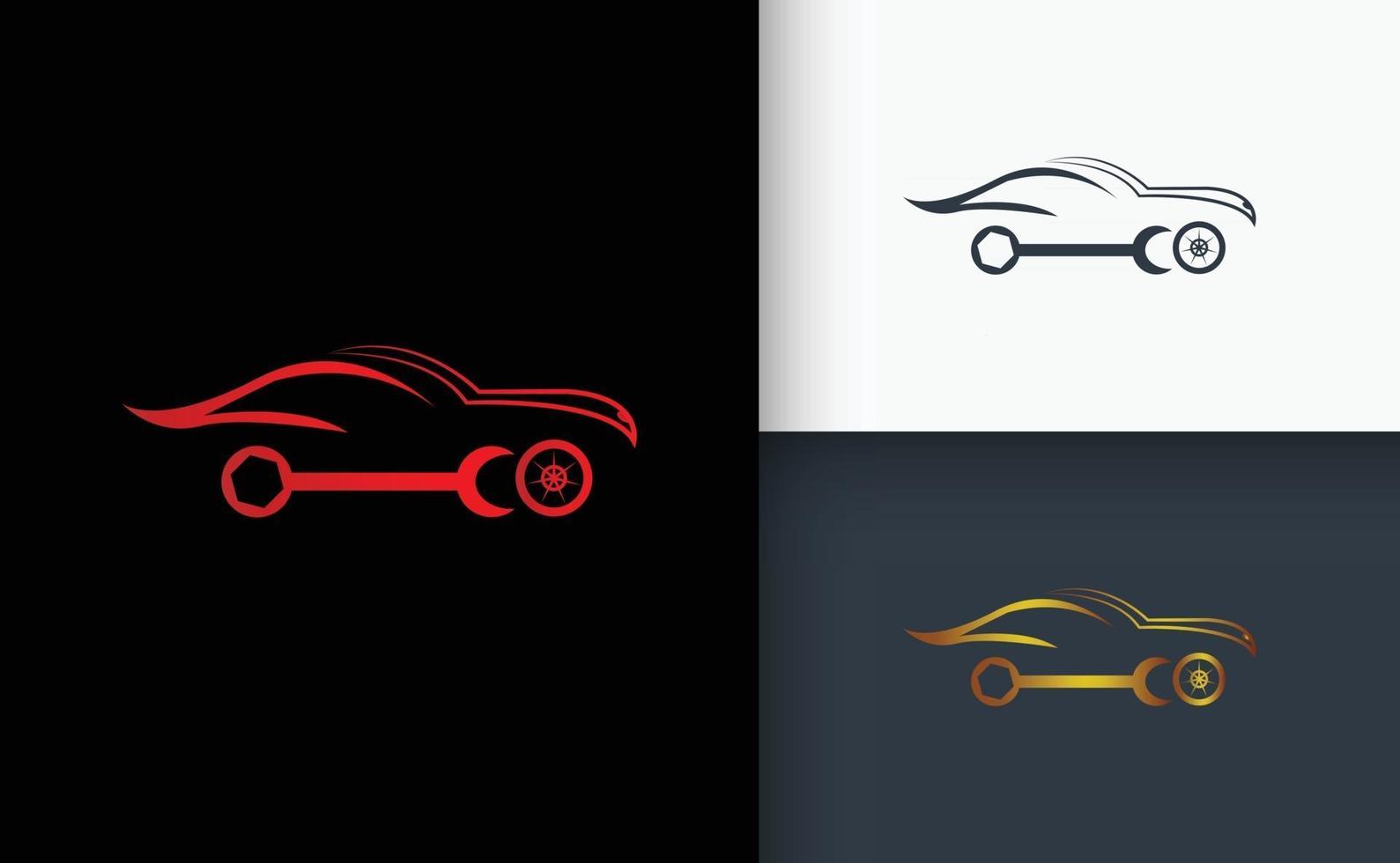 auto reparatie logo ontwerpsjabloon set vector