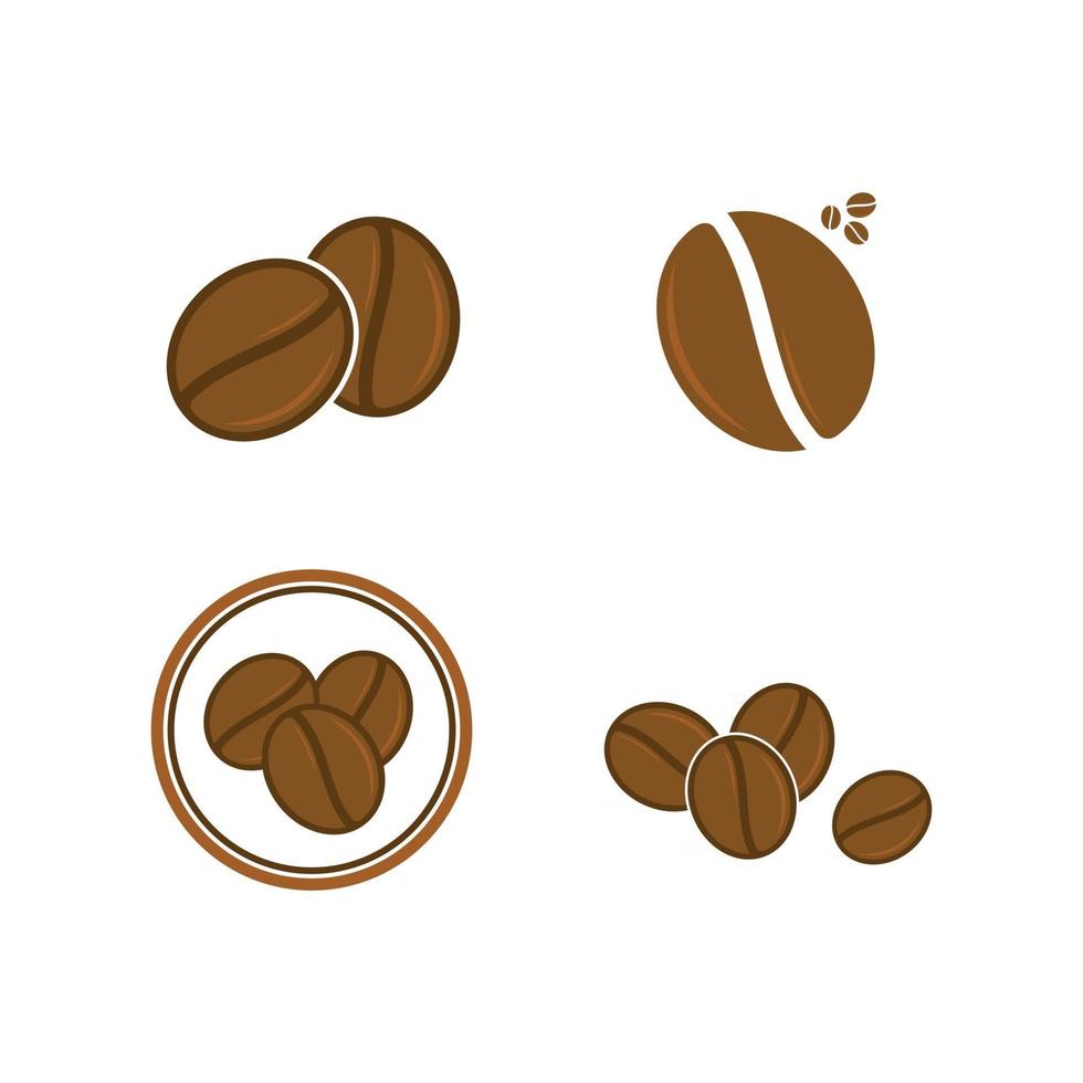 koffiebonen logo sjabloon vector icon