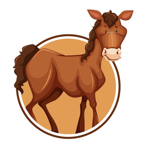 Een paard op stickersjabloon vector
