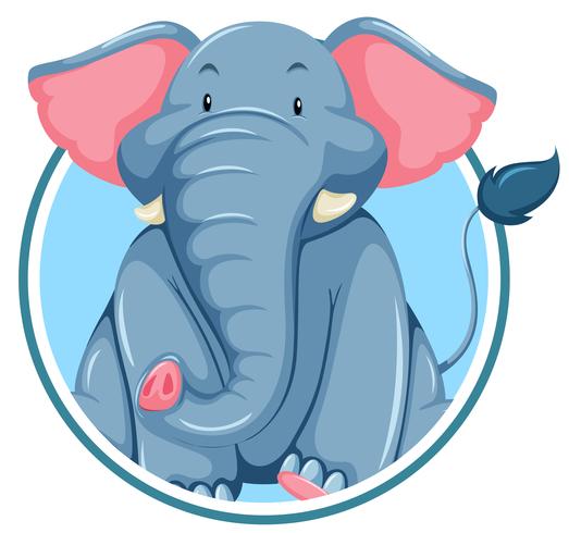 Een olifant op stickerbanner vector