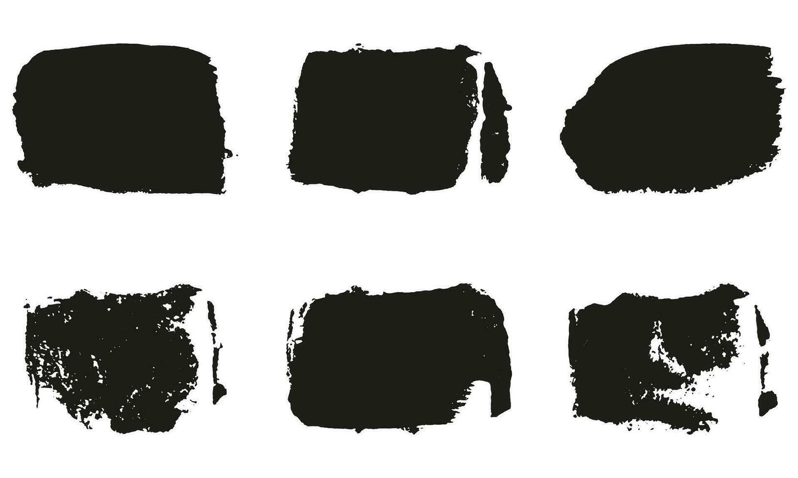 grunge penseel, zwart sjabloon achtergrond, borstel inkt in plein vorm geven aan. abstract grafisch element. vuil penseelstreek met abstract grens. rechthoek ruw textuur. geïsoleerd vector illustratie.