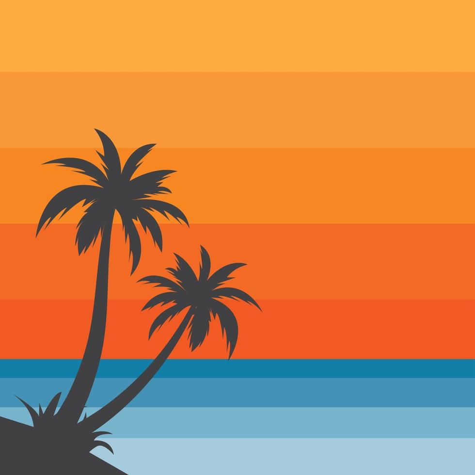 palmboom icoon van zomer en reizen logo vector illustratie