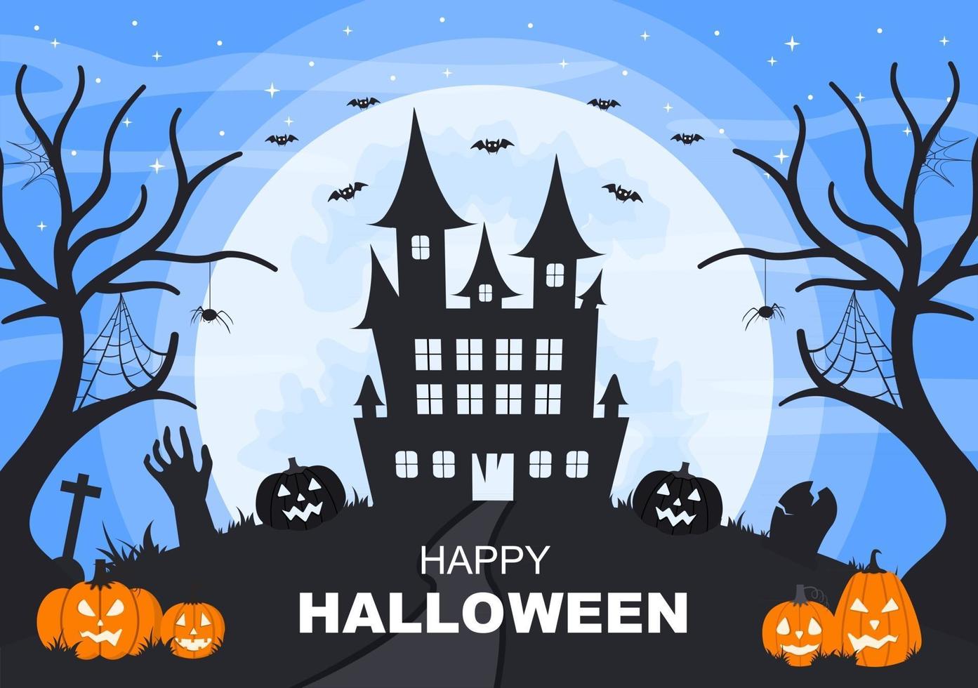 Halloween nacht feest achtergrond bestemmingspagina illustratie vector
