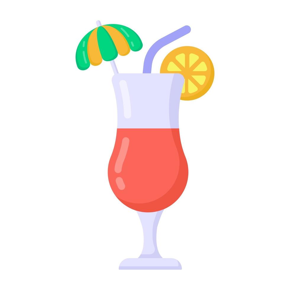 cocktail en glas vector