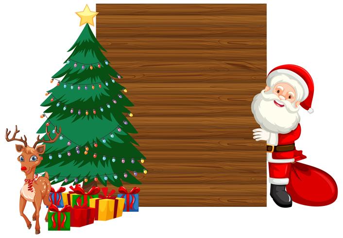 Houten kerst frame concept vector