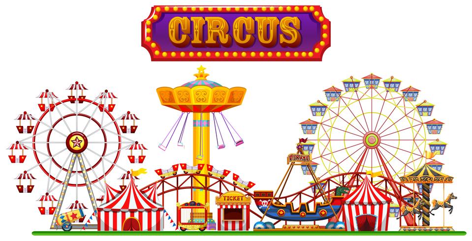 Een circus-kermis op witte achtergrond vector