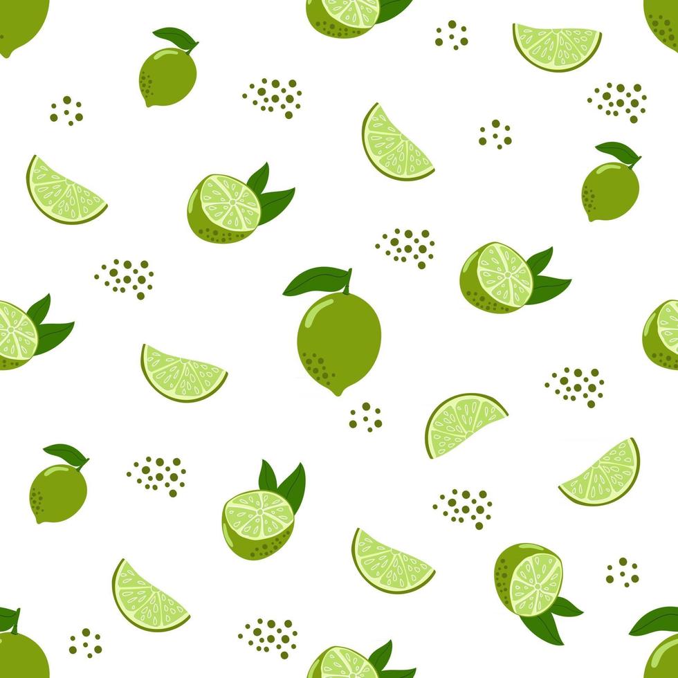 naadloze patroon van limoen, citrus, moderne vlakke afbeelding. vector