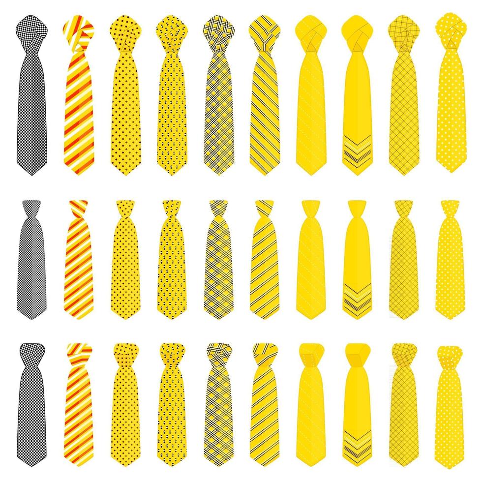 grote set stropdassen verschillende soorten, stropdassen verschillende maten vector