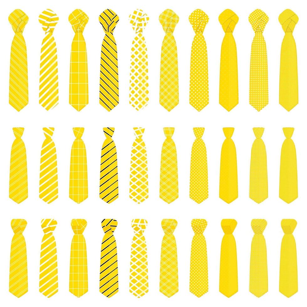 grote set stropdassen verschillende soorten, stropdassen verschillende maten vector