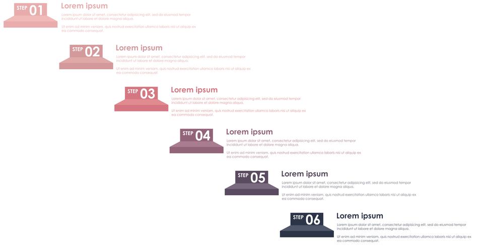 Informatie grafische stappen Pastelkleur vector