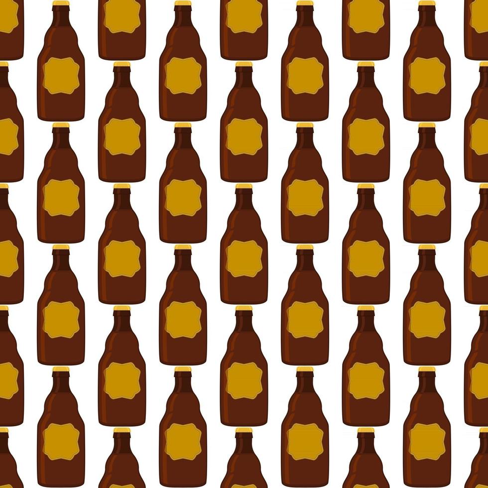 illustratie op thema naadloze bierglazen flessen met deksel voor brouwerij vector