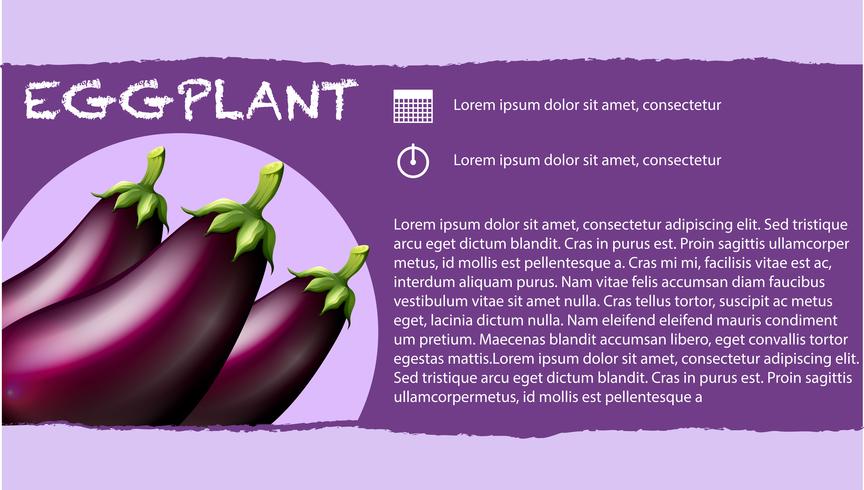 Vers aubergines en tekstontwerp vector