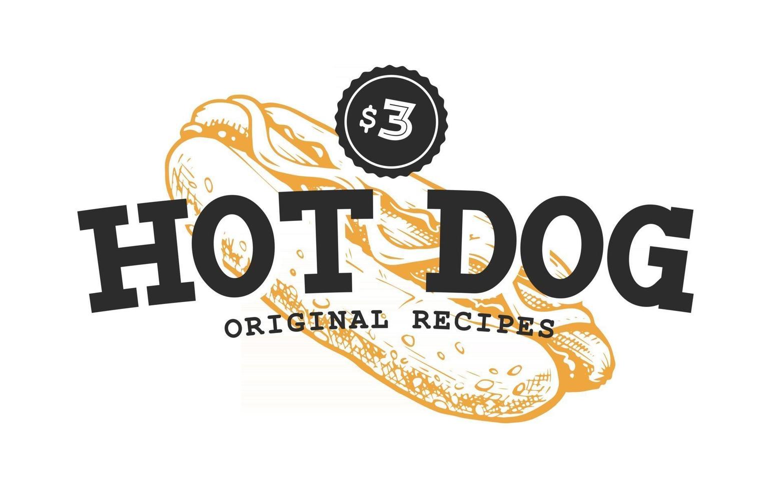hotdog retro embleem vector