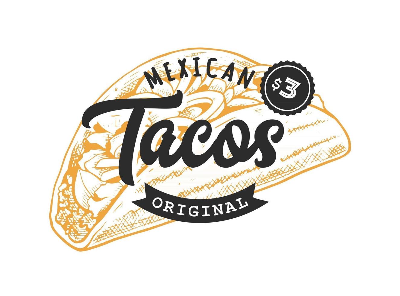 taco's retro embleem vector