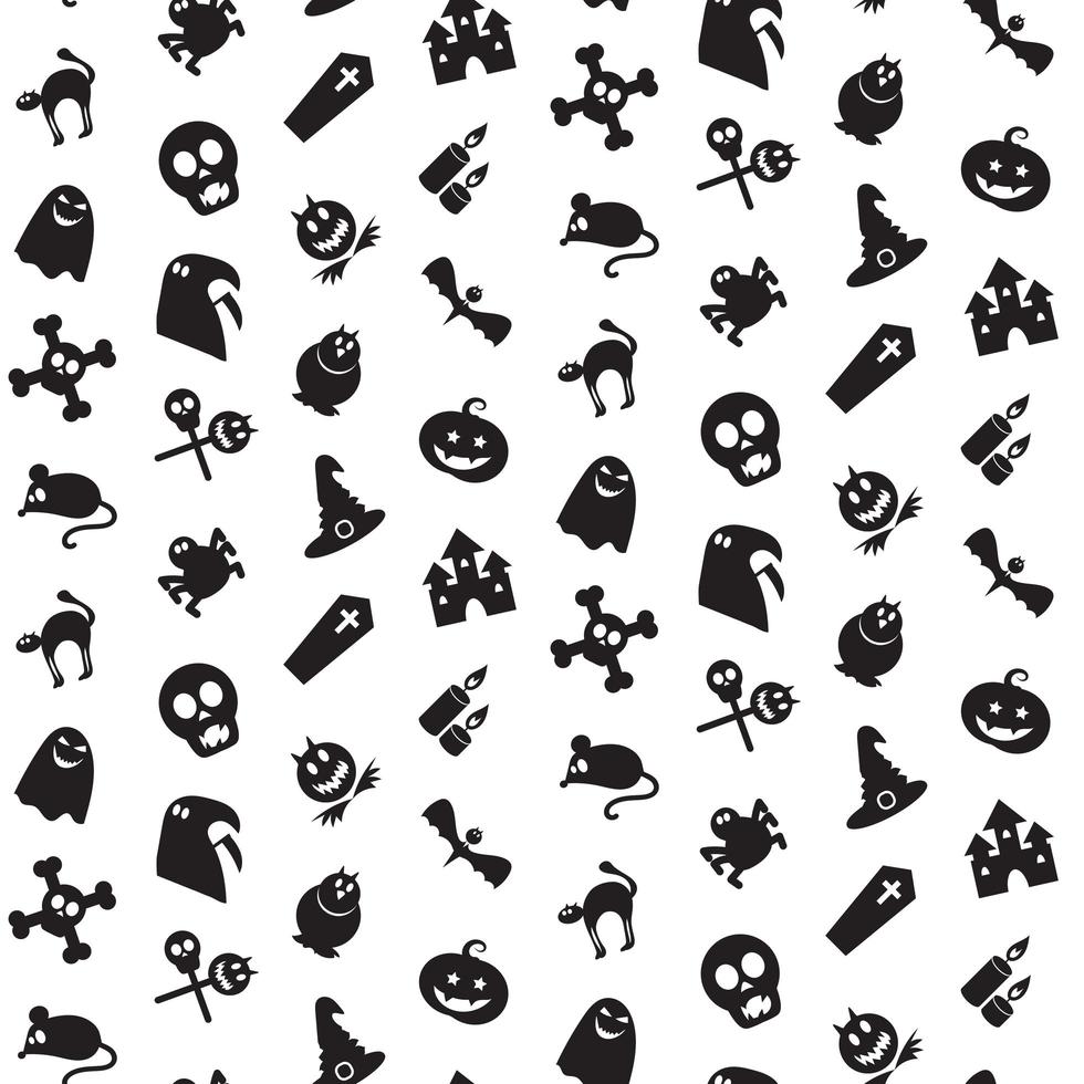 halloween pictogrammen naadloos patroon vector