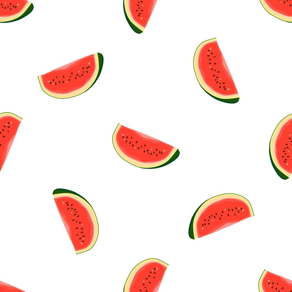 thema grote gekleurde naadloze watermeloen, helder bessenpatroon voor zeehond vector