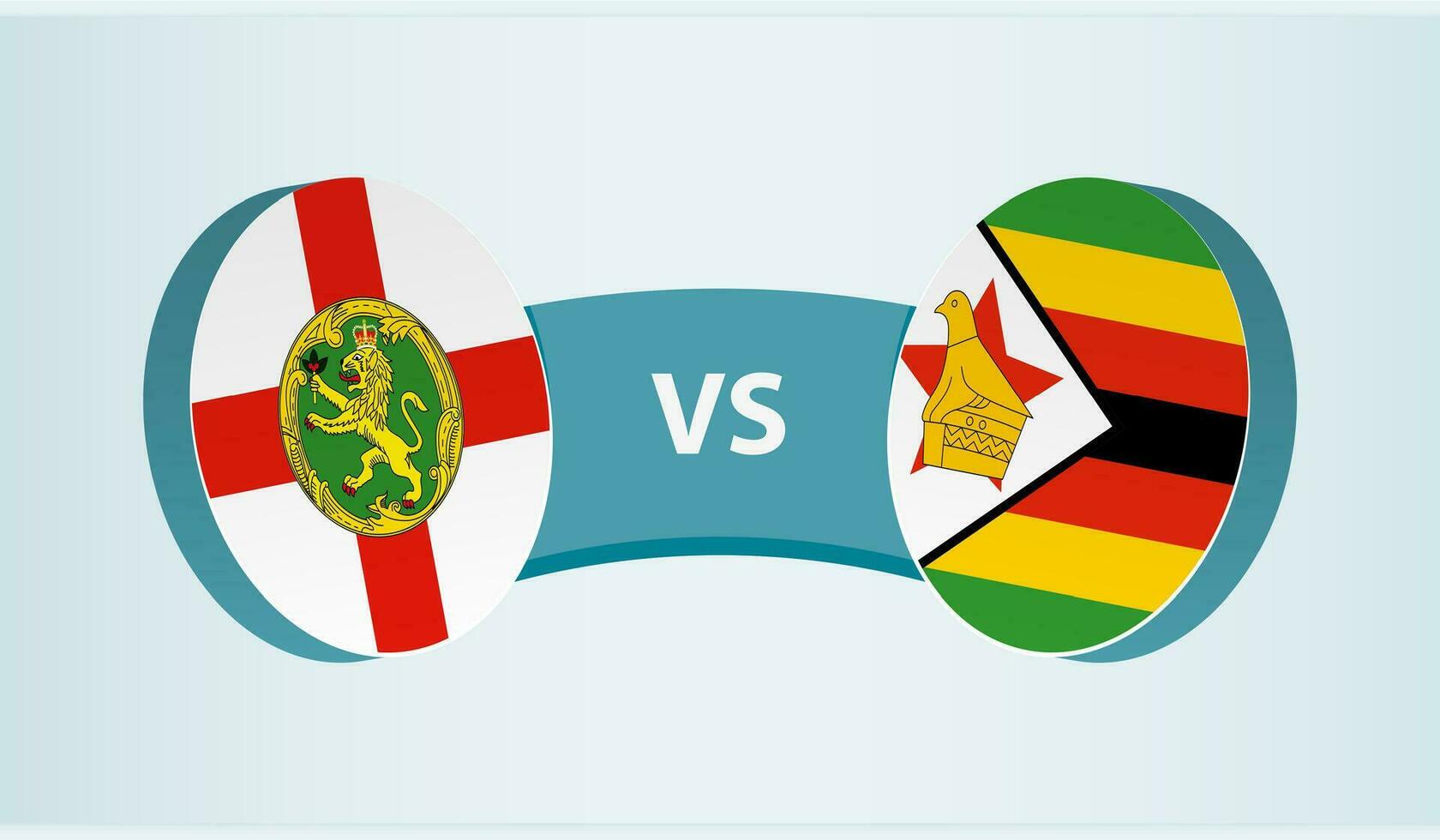 alderney versus Zimbabwe, team sport- wedstrijd concept. vector