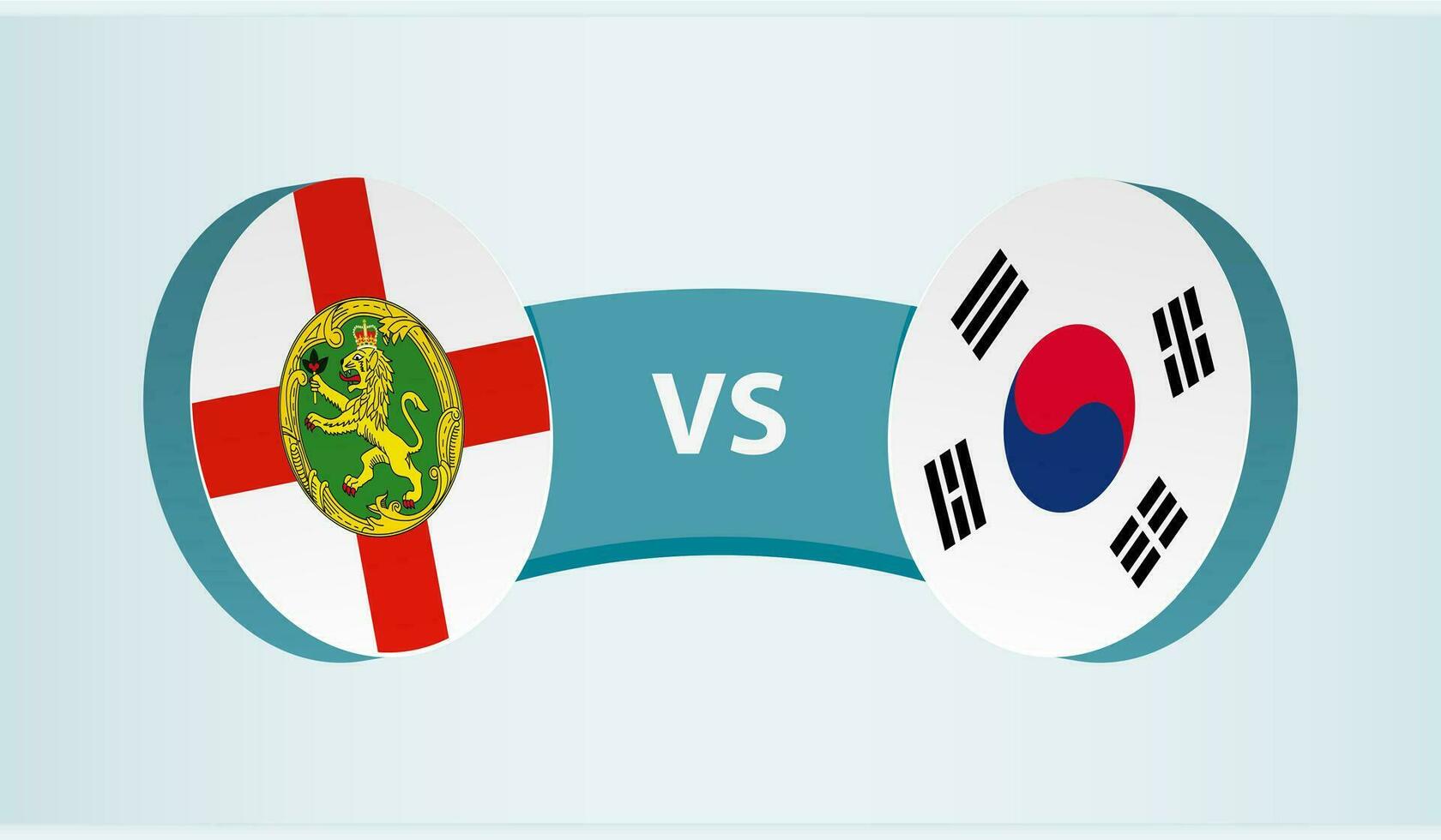 alderney versus zuiden Korea, team sport- wedstrijd concept. vector