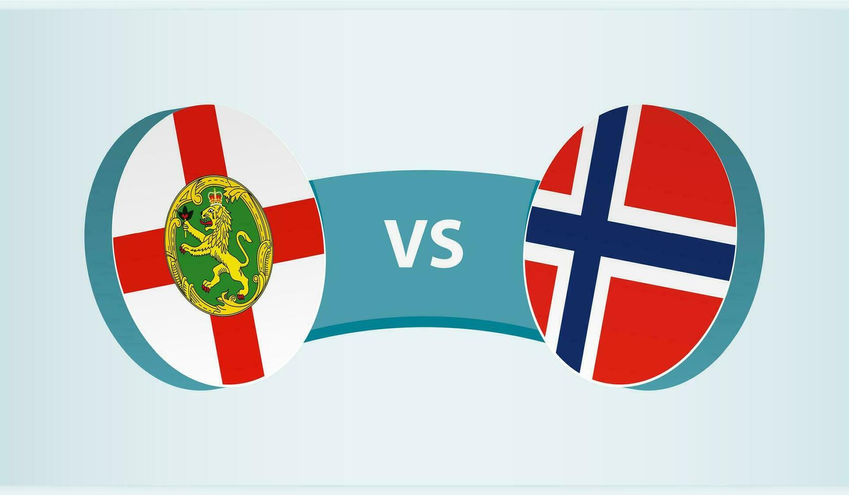 alderney versus Noorwegen, team sport- wedstrijd concept. vector