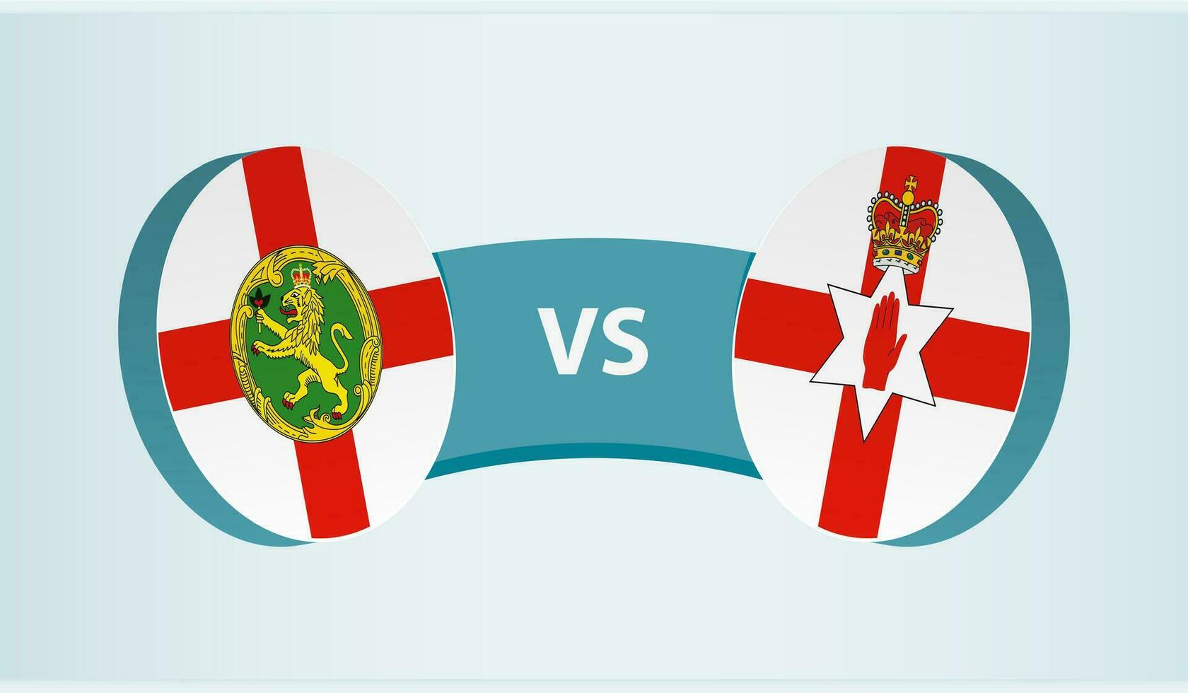 alderney versus noordelijk Ierland, team sport- wedstrijd concept. vector