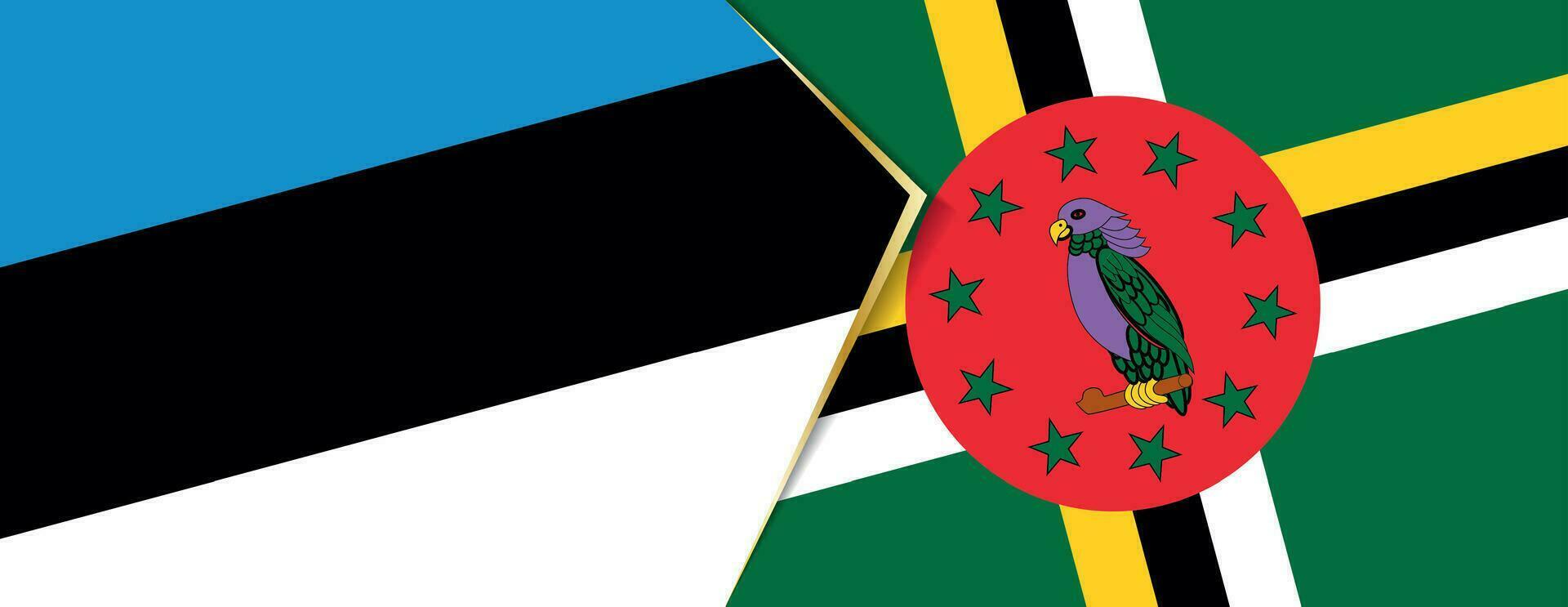 Estland en dominica vlaggen, twee vector vlaggen.