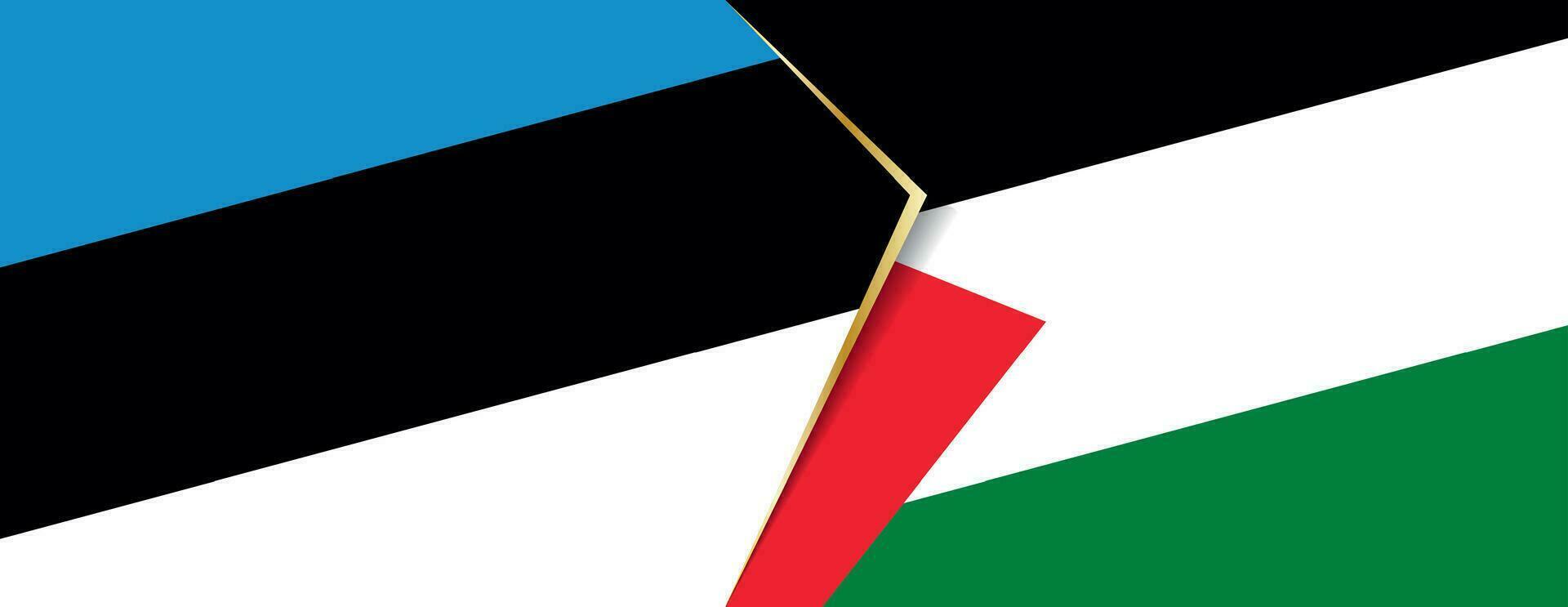 Estland en Palestina vlaggen, twee vector vlaggen.