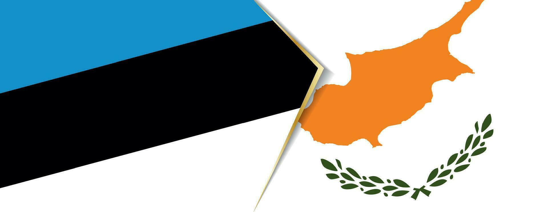 Estland en Cyprus vlaggen, twee vector vlaggen.