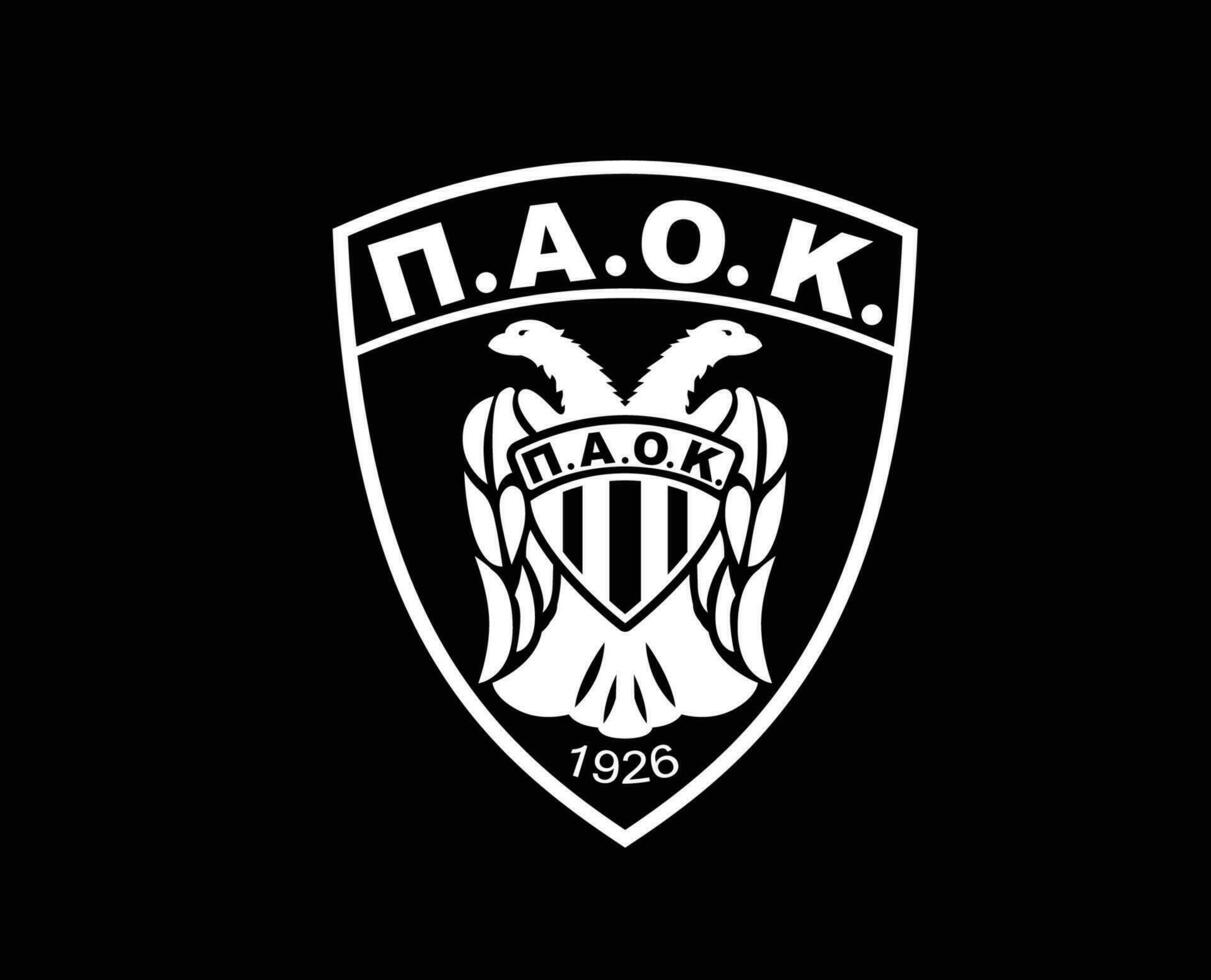pak thessaloniki club logo symbool Griekenland liga Amerikaans voetbal abstract ontwerp vector illustratie met zwart achtergrond