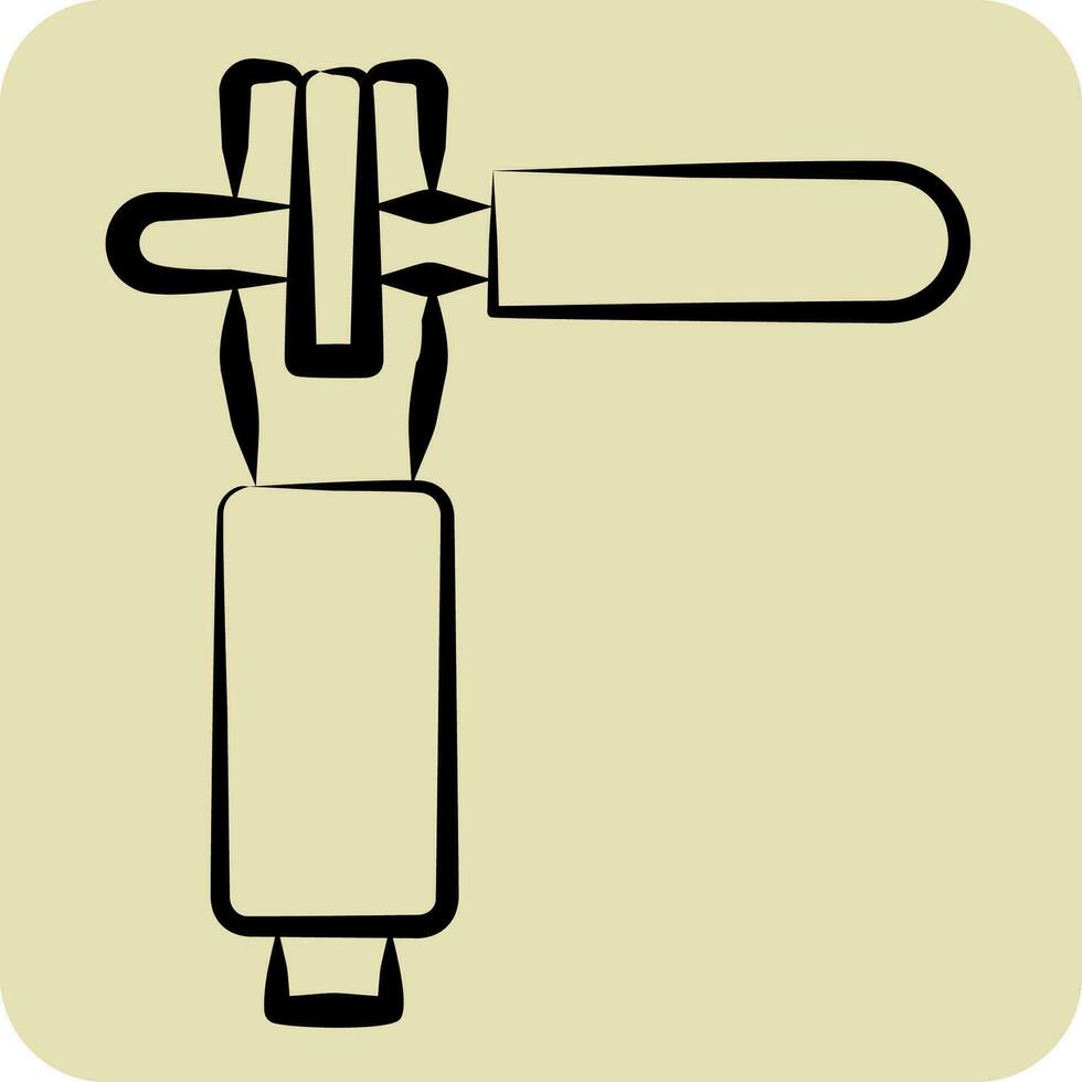 icoon elektrode houder. verwant naar lasser uitrusting symbool. hand- getrokken stijl. gemakkelijk ontwerp bewerkbaar. gemakkelijk illustratie vector