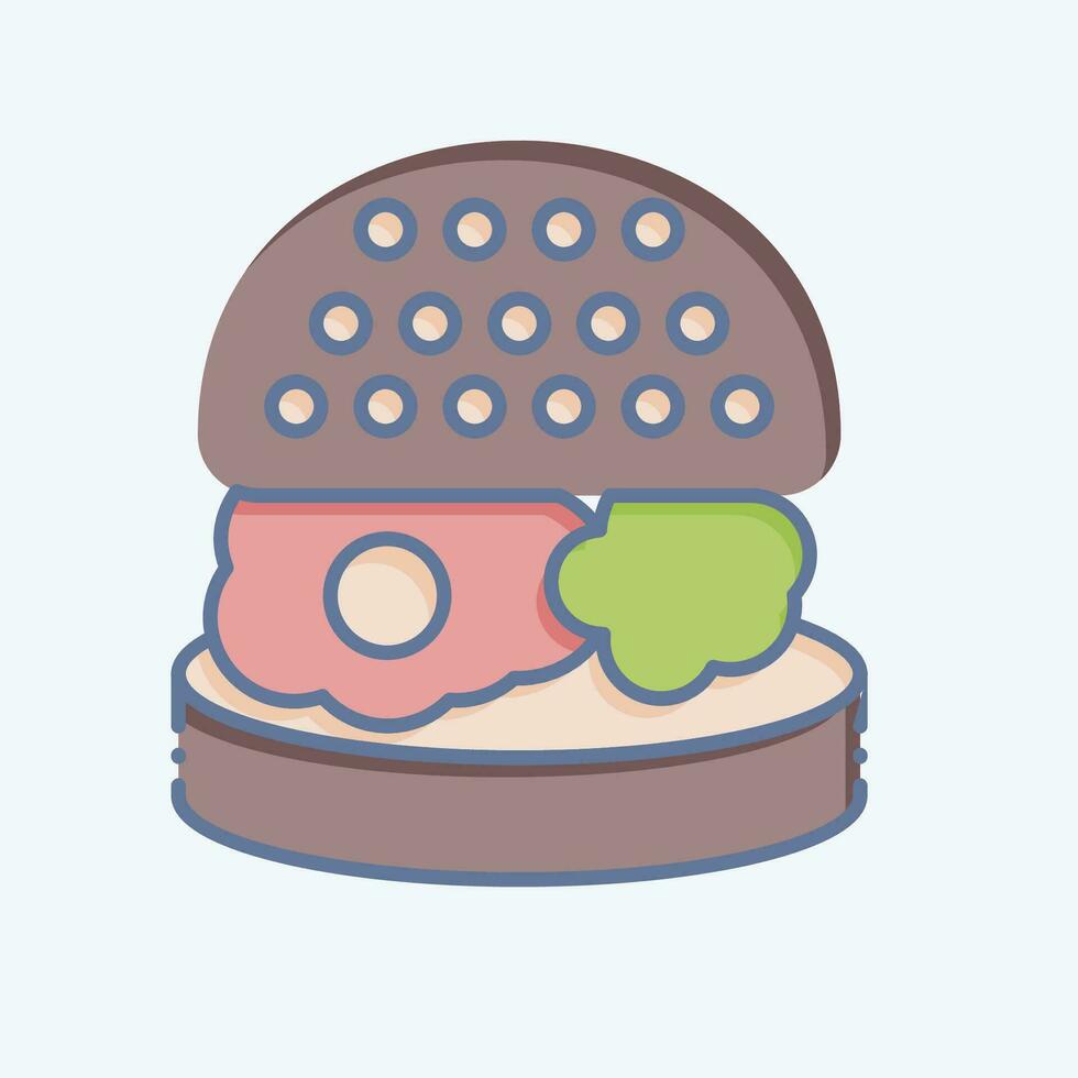 icoon Hamburger. verwant naar ontbijt symbool. tekening stijl. gemakkelijk ontwerp bewerkbaar. gemakkelijk illustratie vector