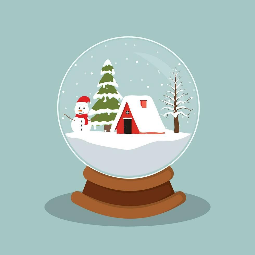Kerstmis glas bal vakantie ornamenten. sneeuw wereldbol voor winter en Kerstmis vector