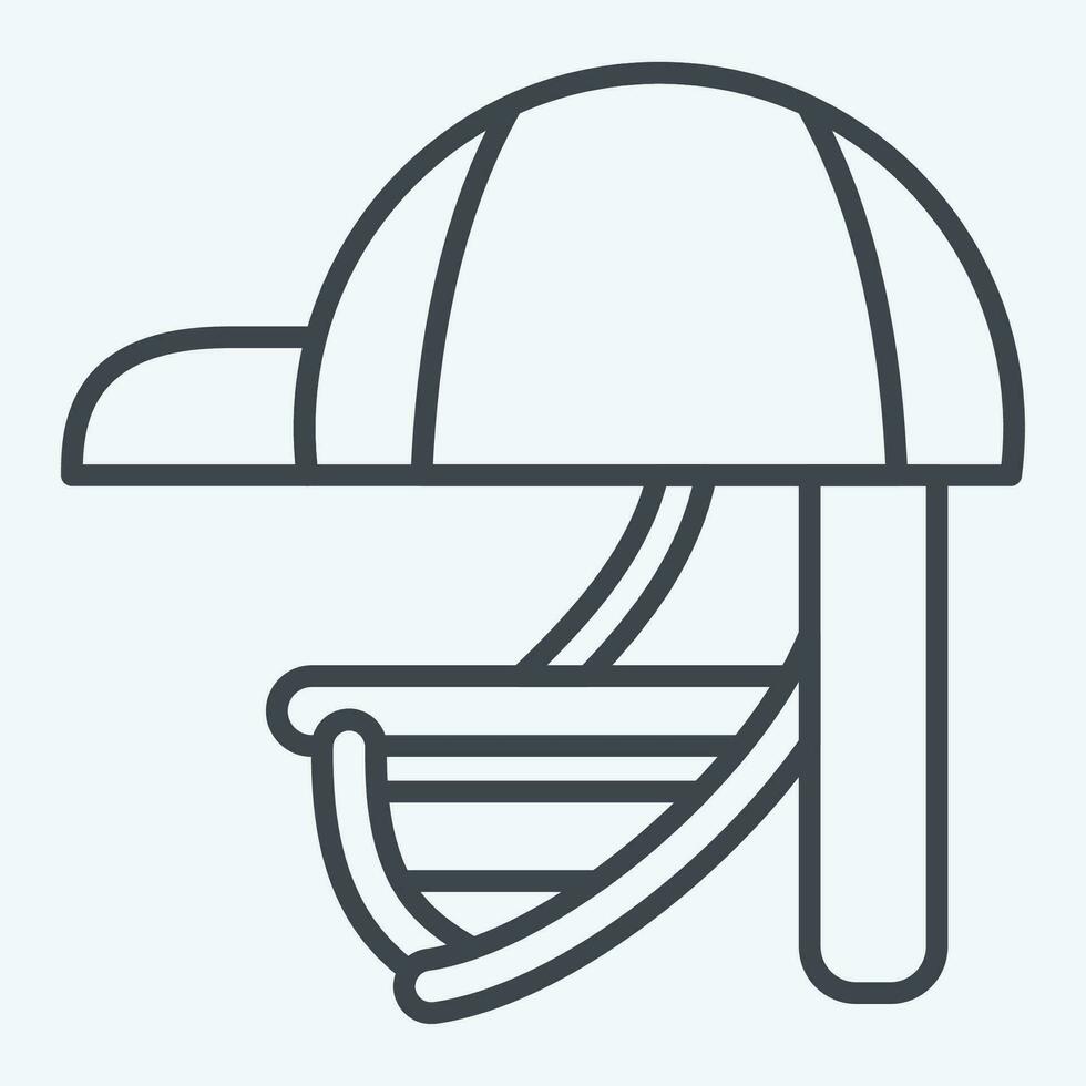 icoon batting helm. verwant naar basketbal symbool. lijn stijl. gemakkelijk ontwerp bewerkbaar. gemakkelijk illustratie vector