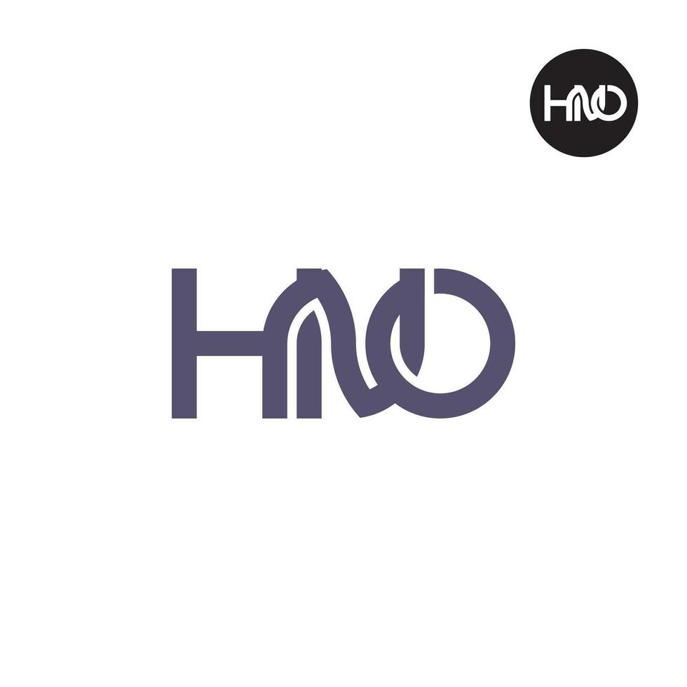 brief hno monogram logo ontwerp vector