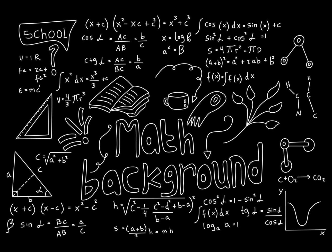 realistische wiskunde schoolbord achtergrond afbeelding vector