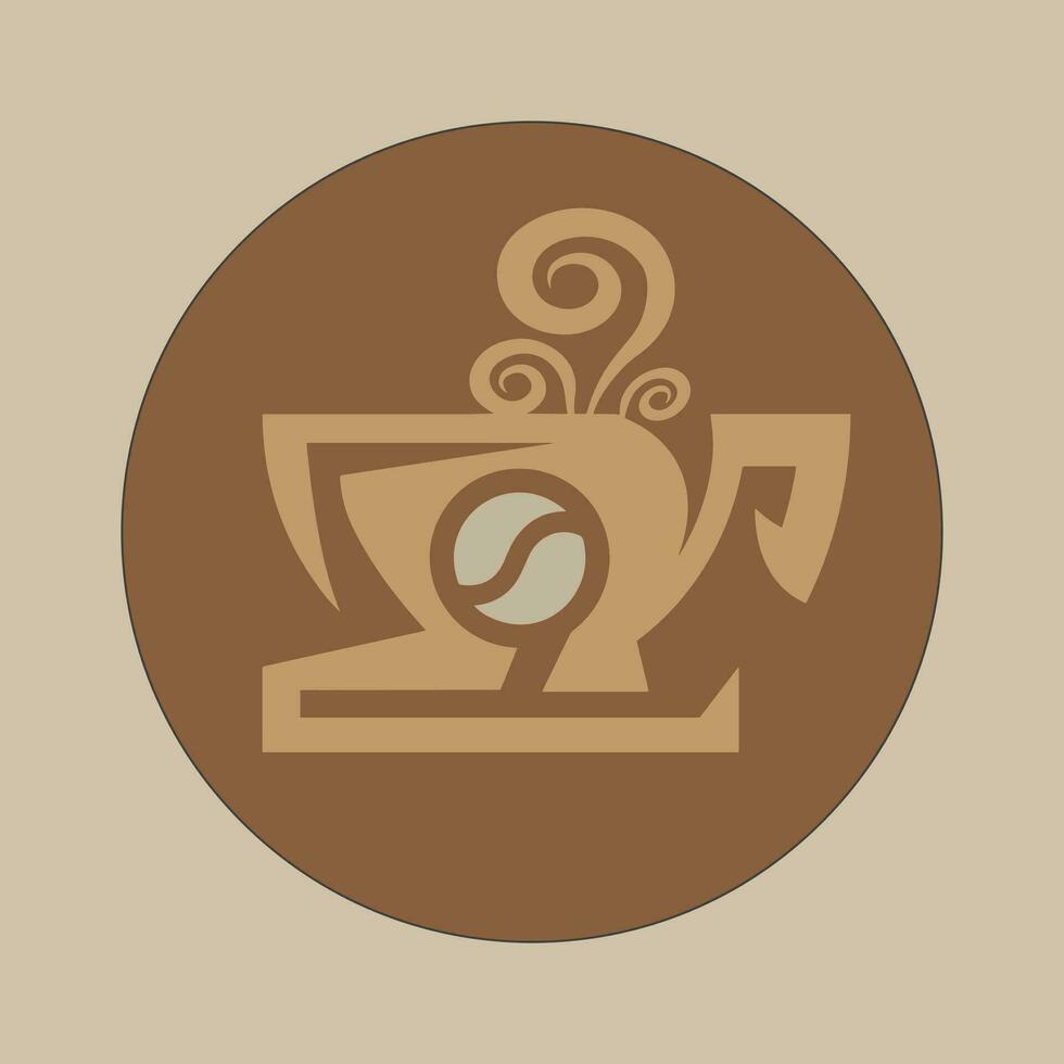 koffie. banier voor cafe, restaurant, koffie dromen thema. koffie kop icoon in de lijn stijl. vector illustratie Aan een bruin achtergrond