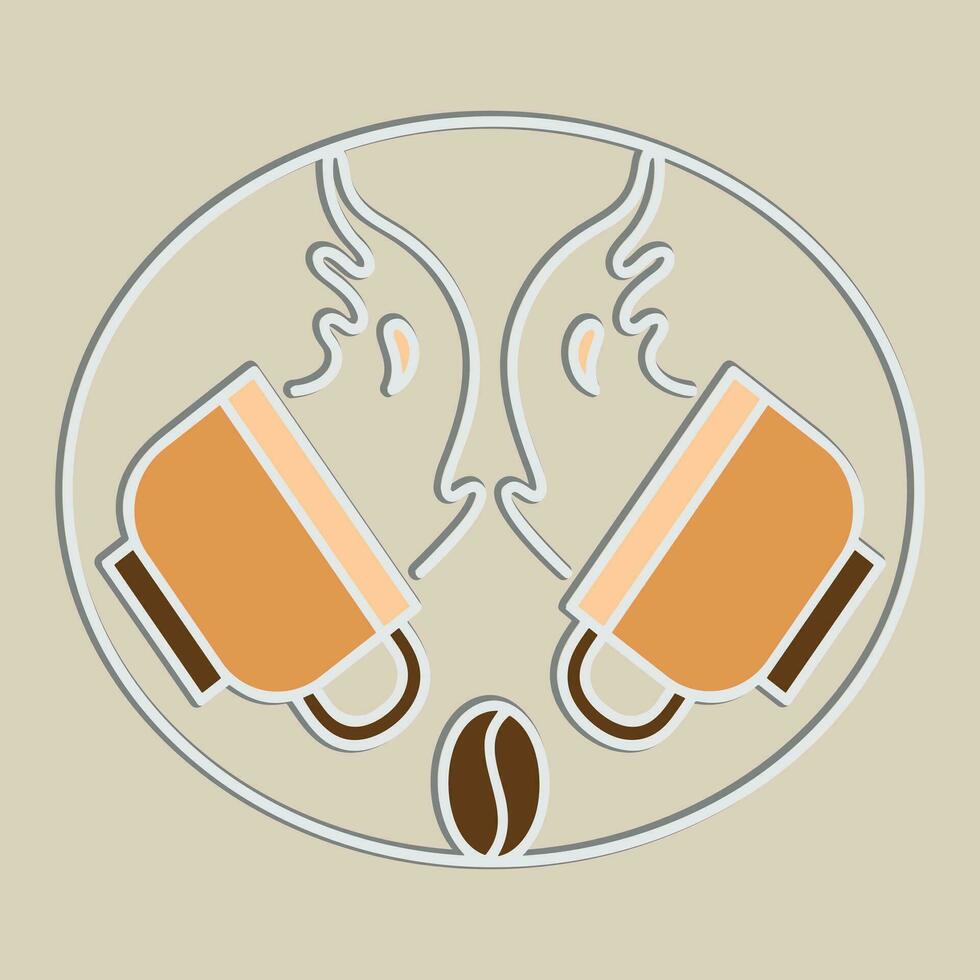 koffie. banier voor cafe, restaurant, koffie dromen thema. koffie kop icoon in de lijn stijl. vector illustratie Aan een bruin achtergrond