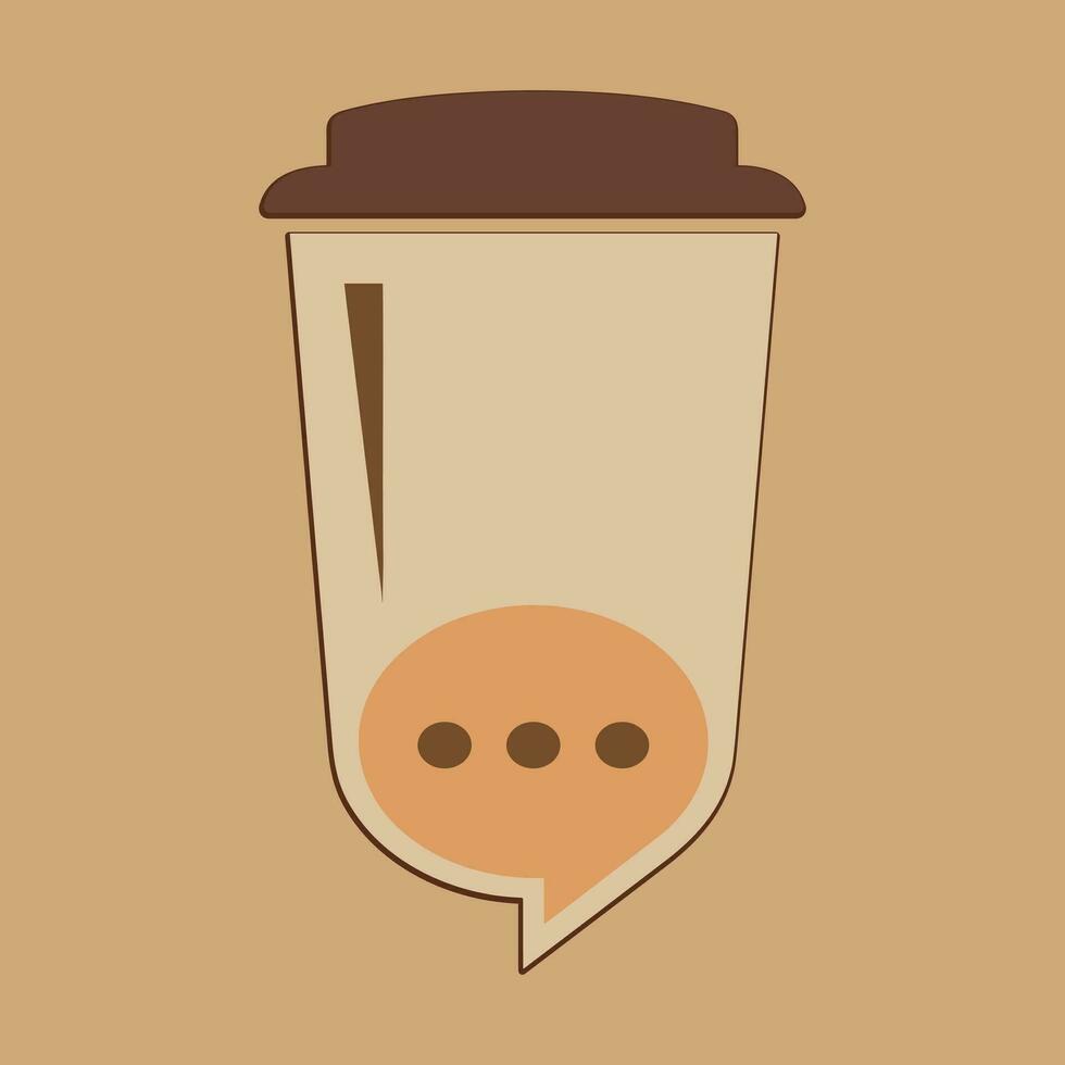 koffie. banier voor cafe, restaurant, koffie dromen thema. koffie kop icoon in de lijn stijl. vector illustratie Aan een bruin achtergrond