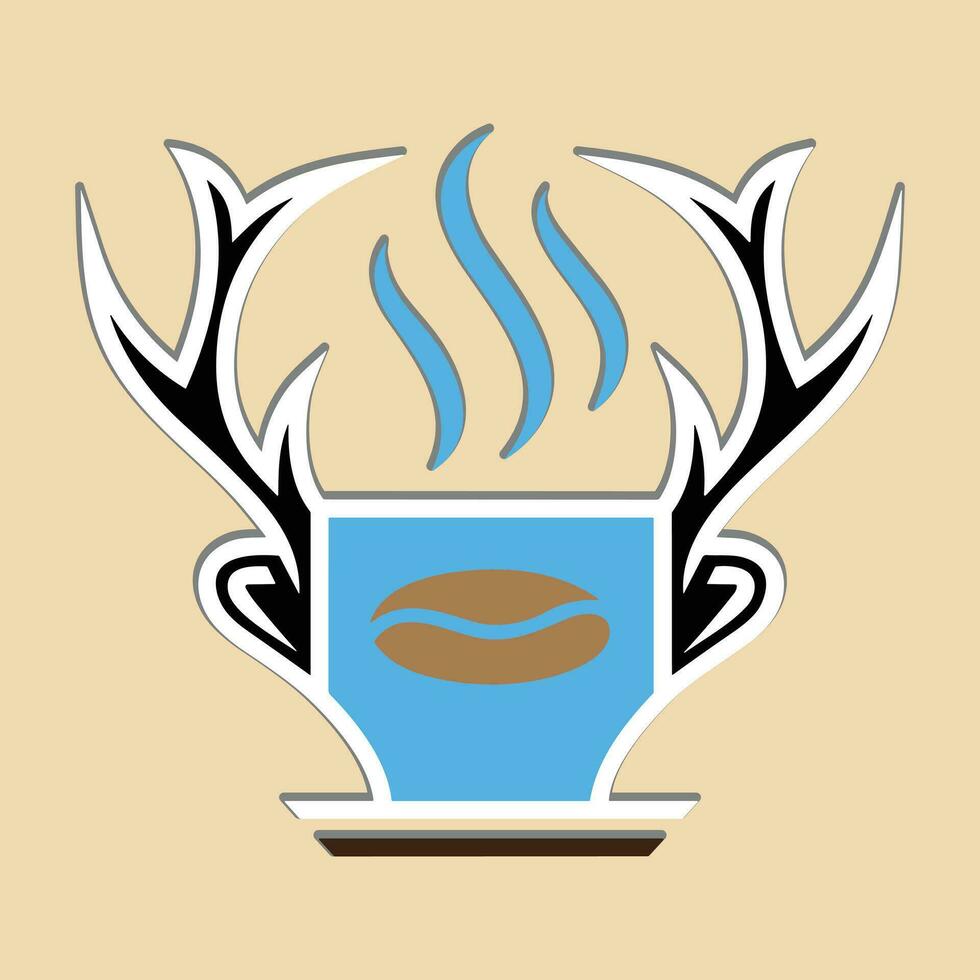 koffie logo ontwerp met creatief uniek concept vector