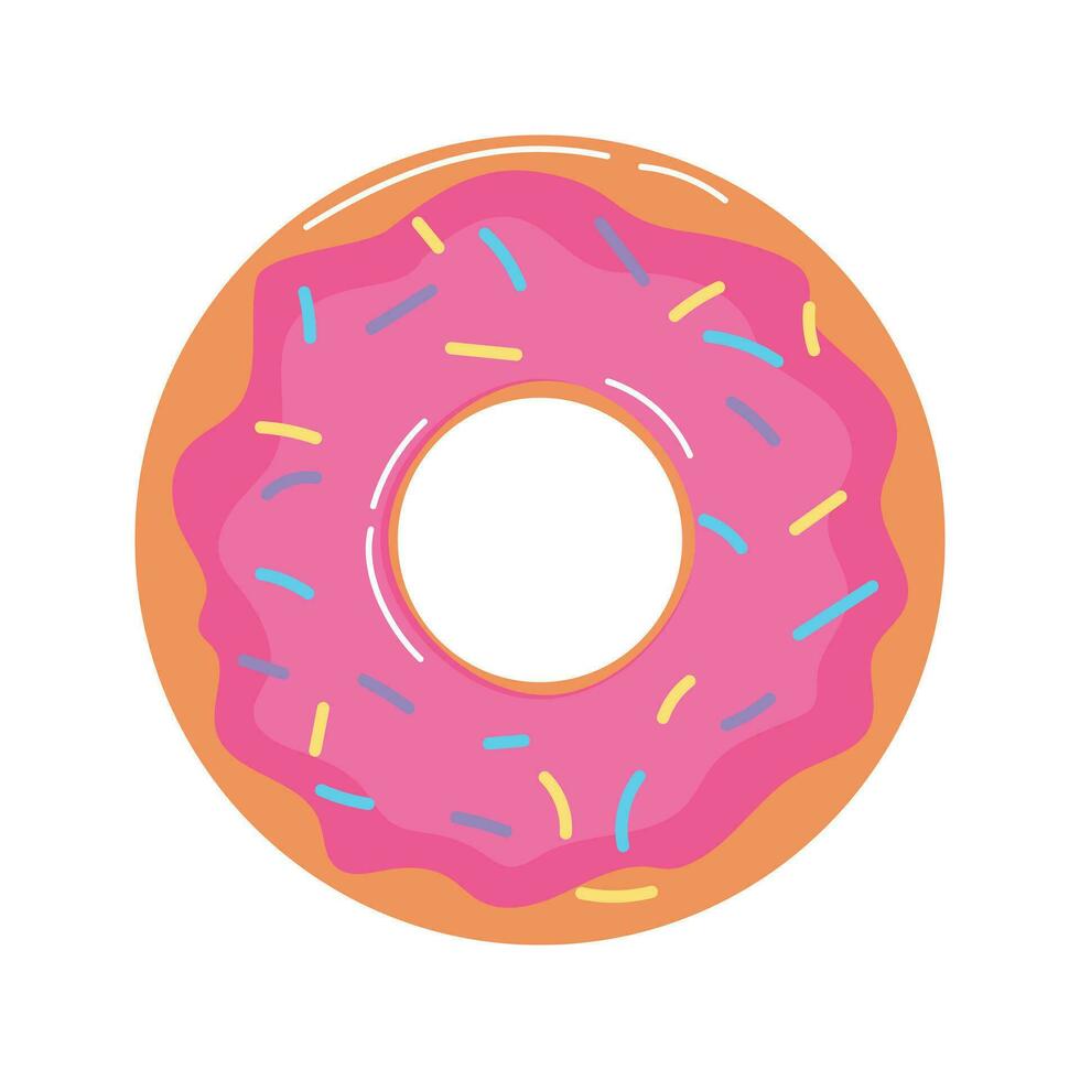 donut met roze glazuur. vector