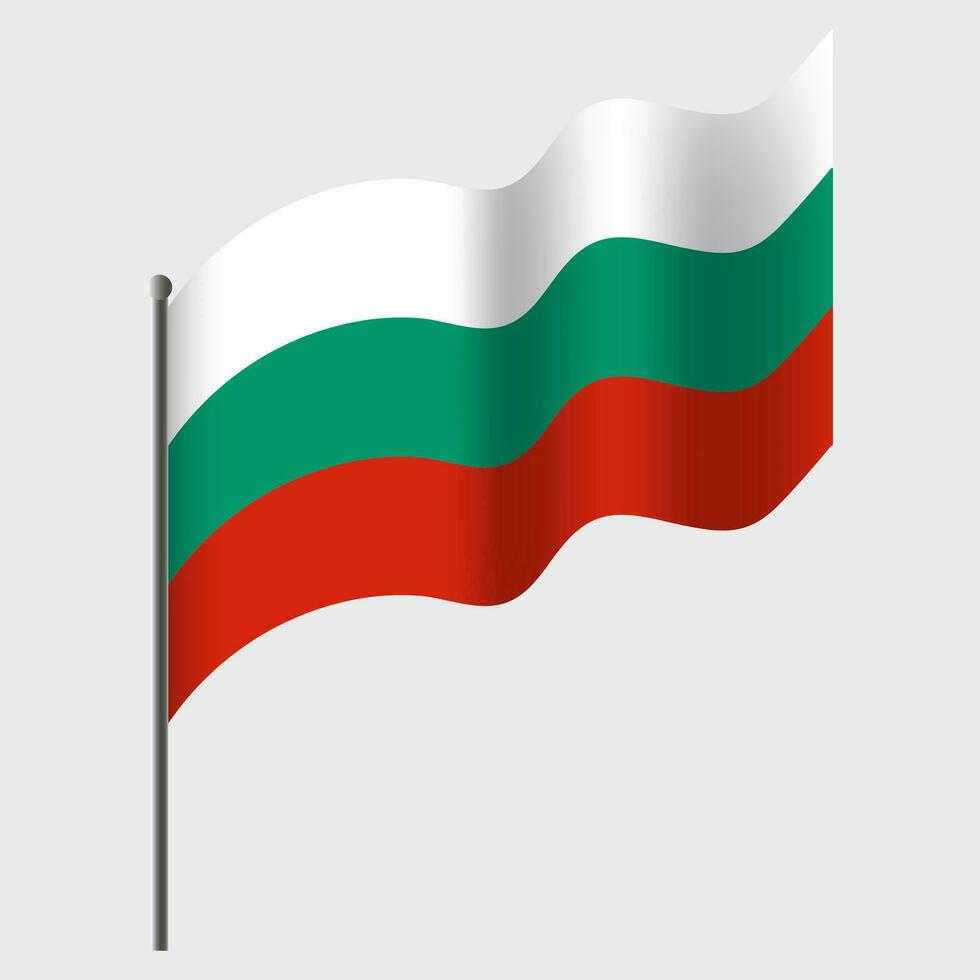 vector bulgarije vlag. zwaaide vlag van bulgarije. bulgarije embleem, icoon.