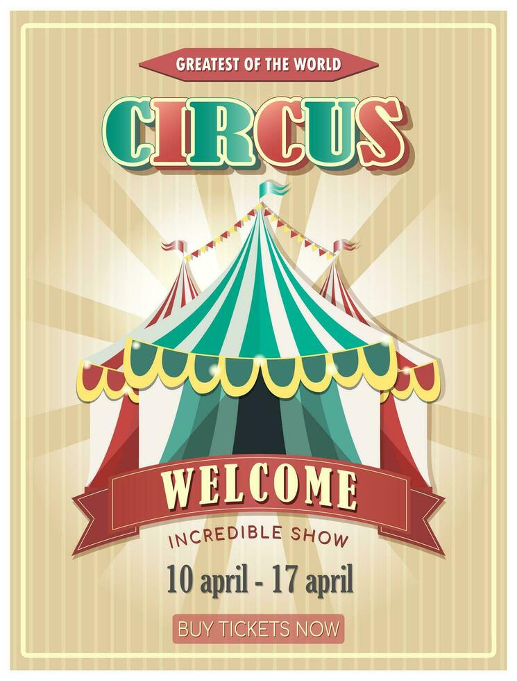 wijnoogst circus poster. uitnodiging voor circus magie show. vector
