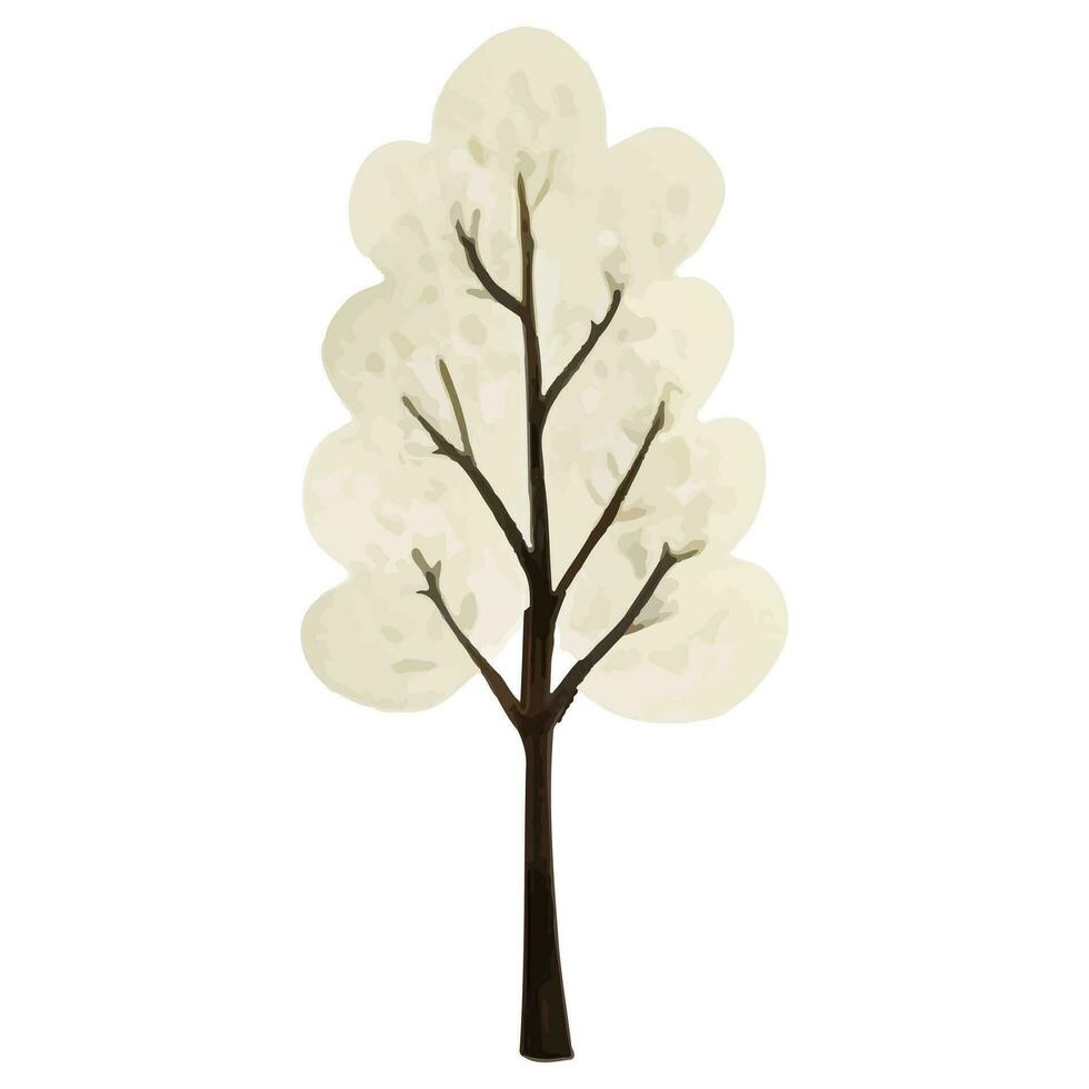 schattig waterverf boom. Scandinavisch vector bomen. kinderachtig vector illustratie