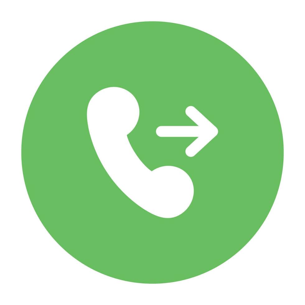 gemakkelijk naar gebruik icoon van uitgaand telefoongesprek, vlak ontwerp vector