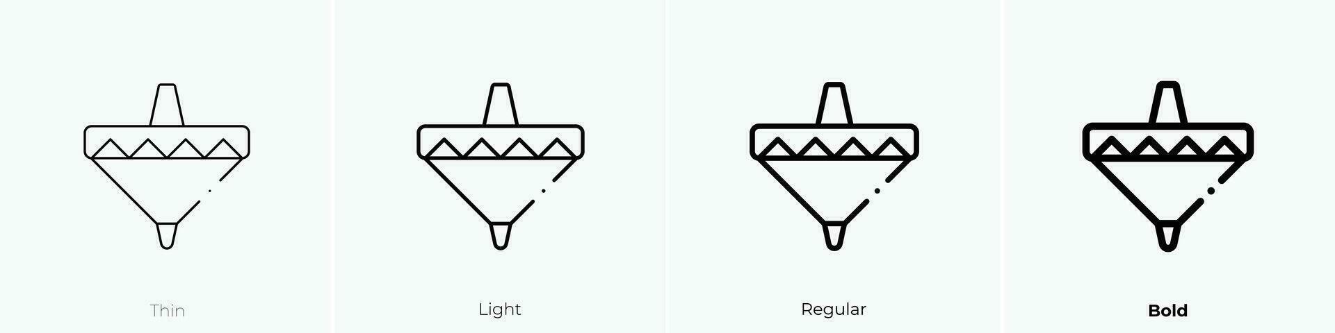 spinnen top icoon. dun, licht, regelmatig en stoutmoedig stijl ontwerp geïsoleerd Aan wit achtergrond vector