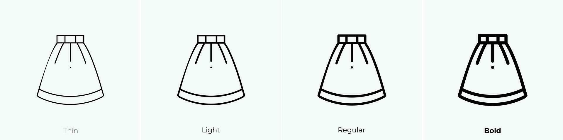 rok icoon. dun, licht, regelmatig en stoutmoedig stijl ontwerp geïsoleerd Aan wit achtergrond vector