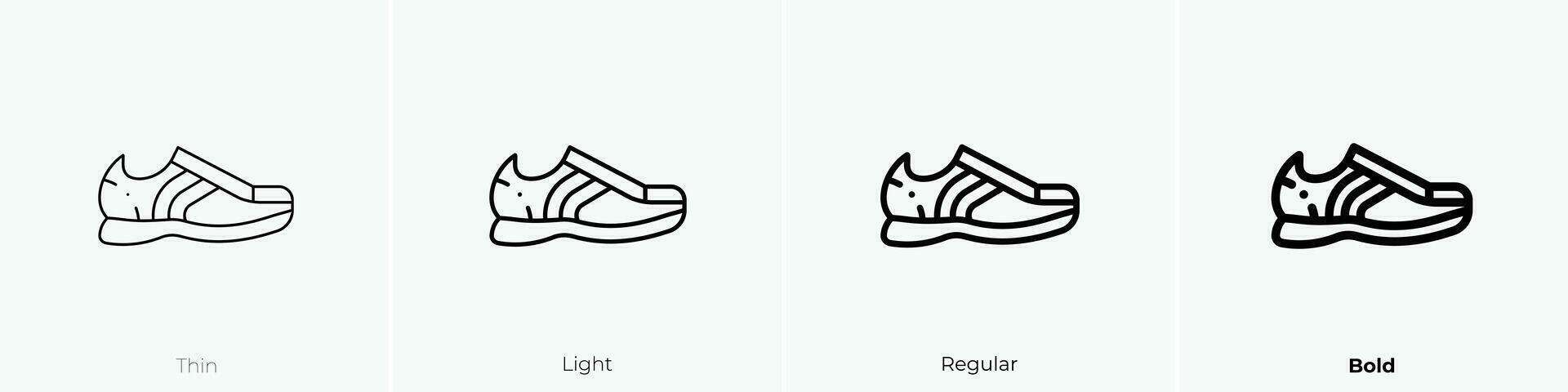 sportschoenen icoon. dun, licht, regelmatig en stoutmoedig stijl ontwerp geïsoleerd Aan wit achtergrond vector