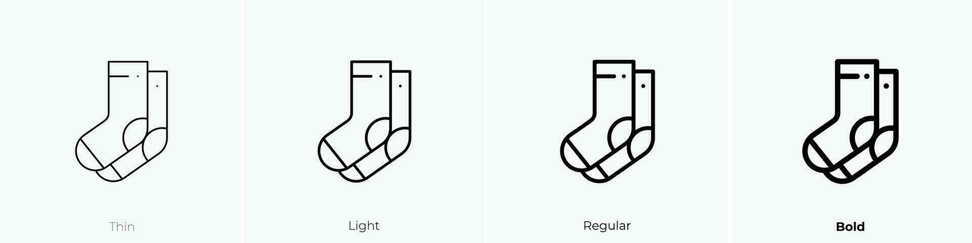 sokken icoon. dun, licht, regelmatig en stoutmoedig stijl ontwerp geïsoleerd Aan wit achtergrond vector